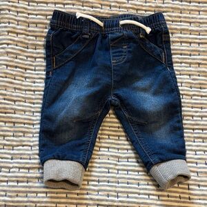 Cat & Jack Navy Jeans with Light Gray Cuffs